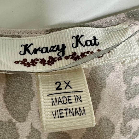 Krazy Kat Leopard Wrap Blouse‎ Size 2X​ - Picture 9 of 10